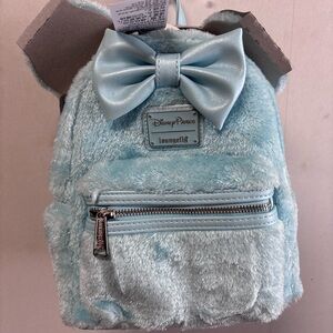 Disney Parks Light Blue Furry Kids Backpack